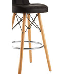 Black Leather Effect Bar Stool | Stockholm