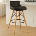 Black Leather Effect Bar Stool | Stockholm