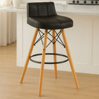 Black Leather Effect Bar Stool | Stockholm