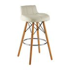 White Leather Effect Bar Stool | Stockholm
