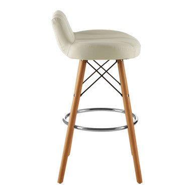 White Leather Effect Bar Stool | Stockholm