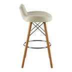 White Leather Effect Bar Stool | Stockholm