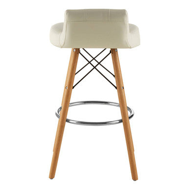 White Leather Effect Bar Stool | Stockholm