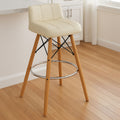 White Leather Effect Bar Stool | Stockholm