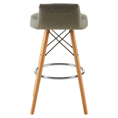 Grey Leather Effect Bar Stool | Stockholm
