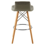 Grey Leather Effect Bar Stool | Stockholm