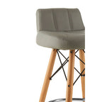 Grey Leather Effect Bar Stool | Stockholm