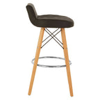 Black Leather Effect Seat Bar Stool | Stockholm