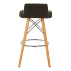 Black Leather Effect Seat Bar Stool | Stockholm