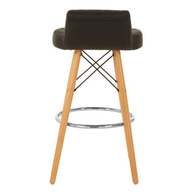 Black Leather Effect Seat Bar Stool | Stockholm
