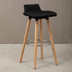 Black Leather Effect Seat Bar Stool | Stockholm