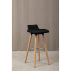 Black Leather Effect Seat Bar Stool | Stockholm