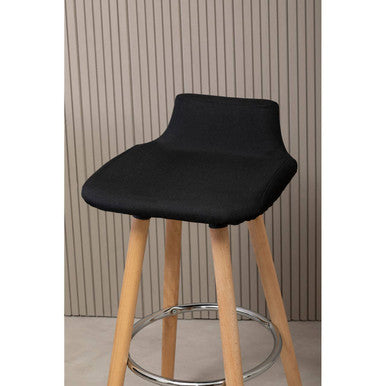 Black Leather Effect Seat Bar Stool | Stockholm