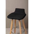 Black Leather Effect Seat Bar Stool | Stockholm