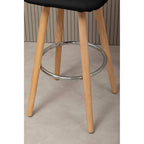 Black Leather Effect Seat Bar Stool | Stockholm