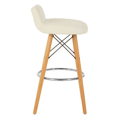White Leather Effect Seat Bar Stool | Stockholm