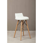 White Leather Effect Seat Bar Stool | Stockholm