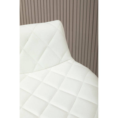 White Leather Effect Seat Bar Stool | Stockholm