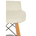 White Leather Effect Seat Bar Stool | Stockholm