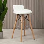 White Leather Effect Seat Bar Stool | Stockholm