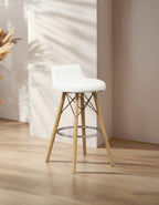 White Leather Effect Seat Bar Stool | Stockholm