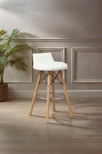 White Leather Effect Seat Bar Stool | Stockholm