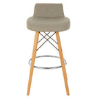 Grey Leather Effect Seat Bar Stool | Stockholm