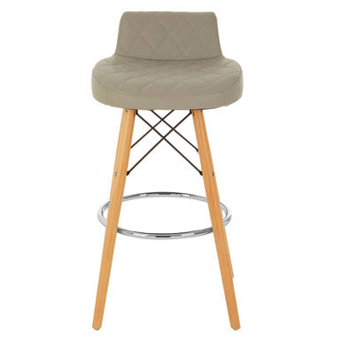 Grey Leather Effect Seat Bar Stool | Stockholm