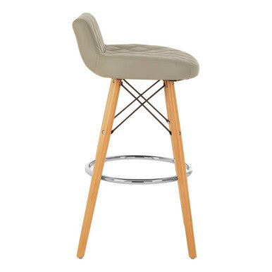 Grey Leather Effect Seat Bar Stool | Stockholm