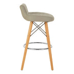 Grey Leather Effect Seat Bar Stool | Stockholm
