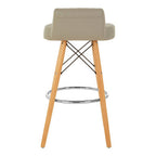 Grey Leather Effect Seat Bar Stool | Stockholm