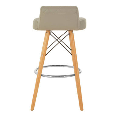 Grey Leather Effect Seat Bar Stool | Stockholm