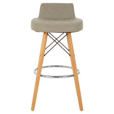 Grey Leather Effect Seat Bar Stool | Stockholm