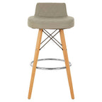 Grey Leather Effect Seat Bar Stool | Stockholm