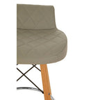 Grey Leather Effect Seat Bar Stool | Stockholm