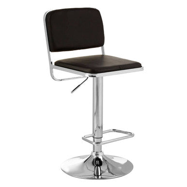 Black Seat and Chrome Base Bar Stool | Stockholm