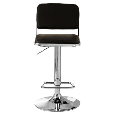 Black Seat and Chrome Base Bar Stool | Stockholm
