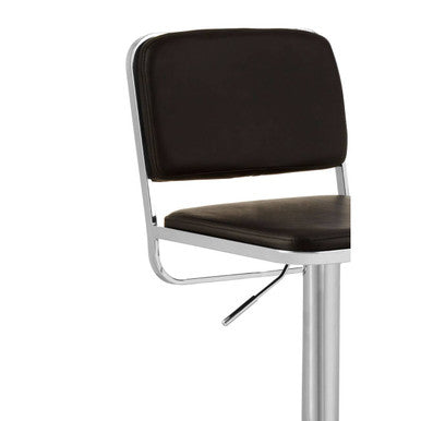 Black Seat and Chrome Base Bar Stool | Stockholm