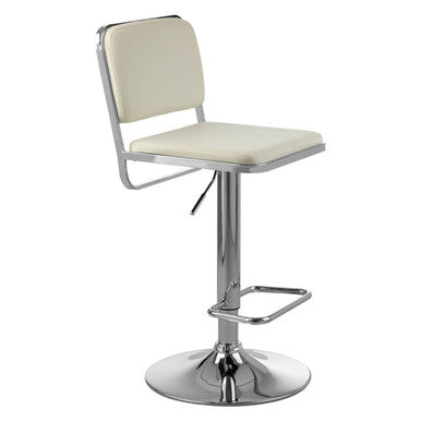 White Seat and Chrome Base Bar Stool | Stockholm