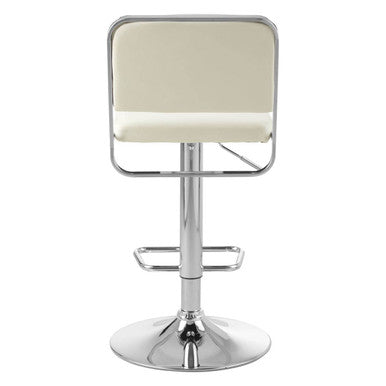 White Seat and Chrome Base Bar Stool | Stockholm