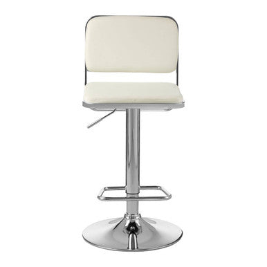 White Seat and Chrome Base Bar Stool | Stockholm