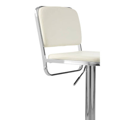 White Seat and Chrome Base Bar Stool | Stockholm