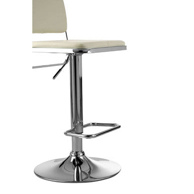 White Seat and Chrome Base Bar Stool | Stockholm