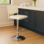 White Seat and Chrome Base Bar Stool | Stockholm