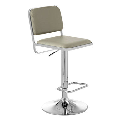 Light Grey Seat and Chrome Base Bar Stool | Stockholm