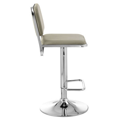 Light Grey Seat and Chrome Base Bar Stool | Stockholm