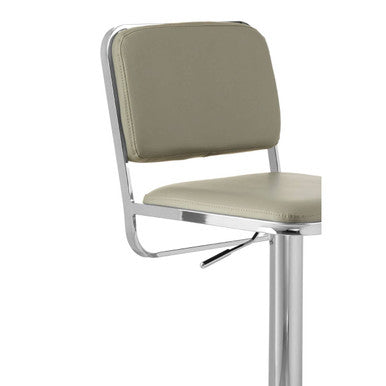Light Grey Seat and Chrome Base Bar Stool | Stockholm