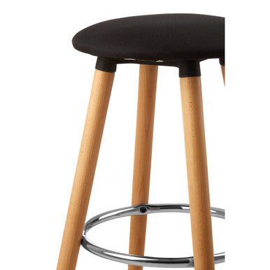Stockholm Black Round Bar Stool - Nest UK