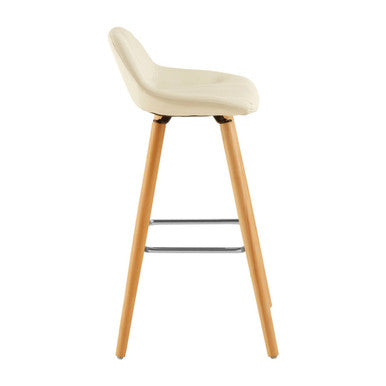 White Faux Leather Bar Stool | Stockholm