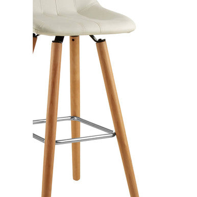 White Faux Leather Bar Stool | Stockholm